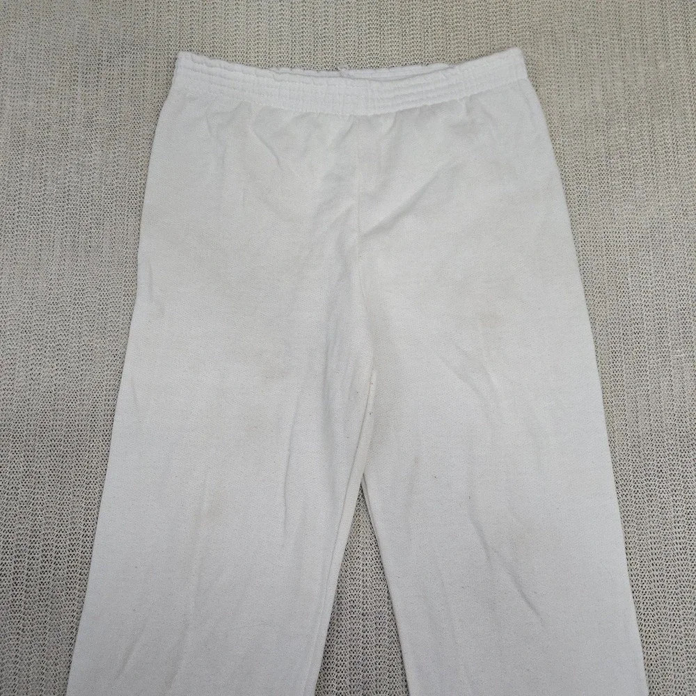 Vintage Sweatpants Youth 14 White Dragon Graphic Knit Elastic Waist Lounge Pants
